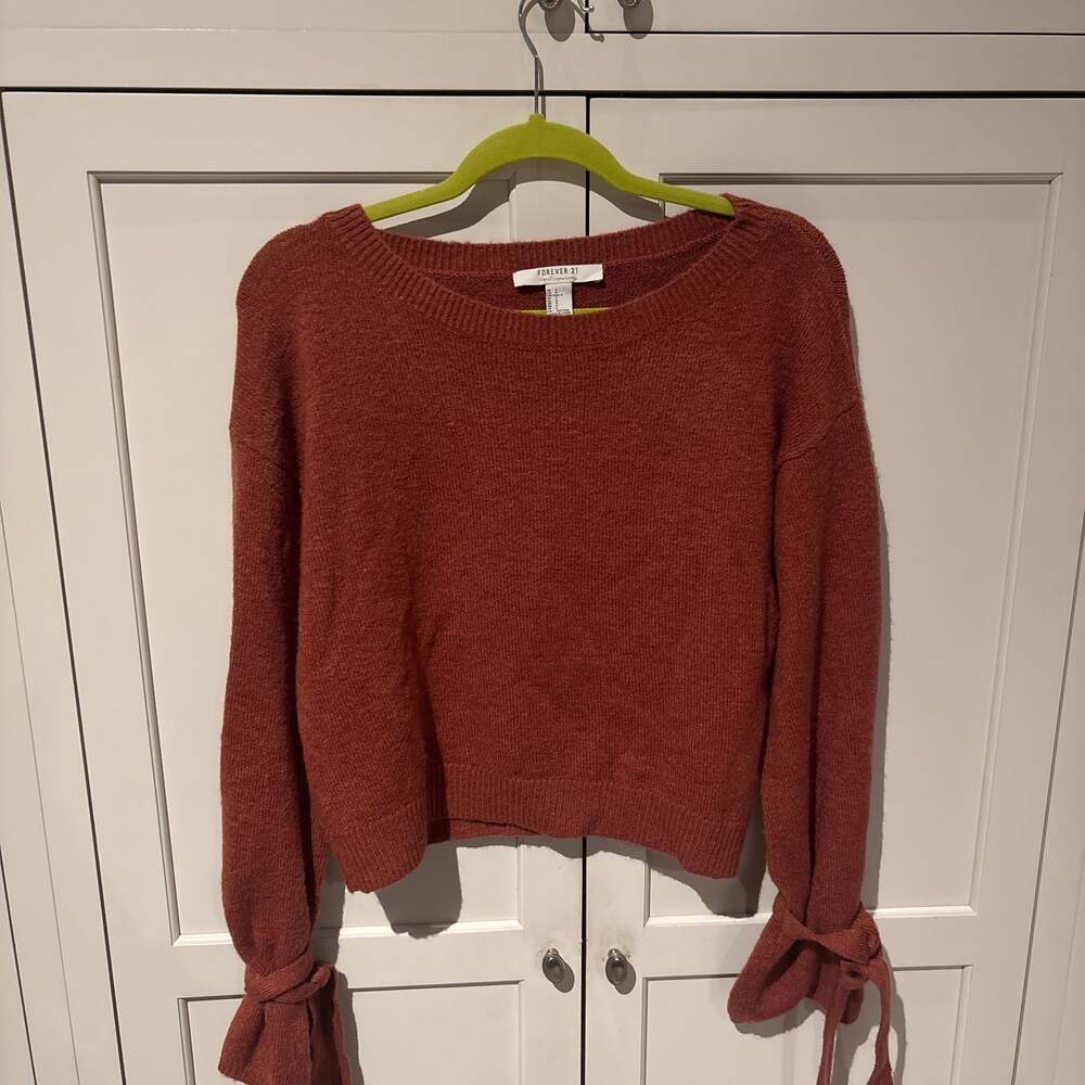 Forever 21 Burnt Orange Cropped Sweater
